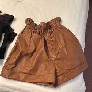 Ronny Kobo Collection High Waist Brown Shorts